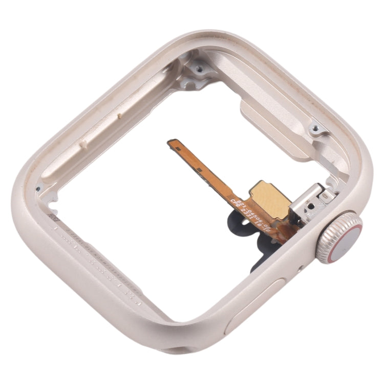 For Apple Watch Series 7 / 8 / 9 41MM LTE Aluminium Alloy Middle Frame Bezel Plate with Crown Spin Axis Flex Cable(Starlight) - Middle Frame by PMC TechLife | Online Shopping South Africa | PMC TechLife | Buy Now Pay Later Mobicred