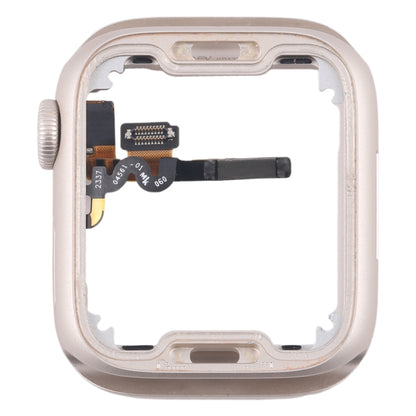 For Apple Watch Series 7 / 8 / 9 41MM GPS Aluminium Alloy Middle Frame Bezel Plate with Crown Spin Axis Flex Cable(Starlight) - Middle Frame by PMC Jewellery | Online Shopping South Africa | PMC Jewellery | Buy Now Pay Later Mobicred