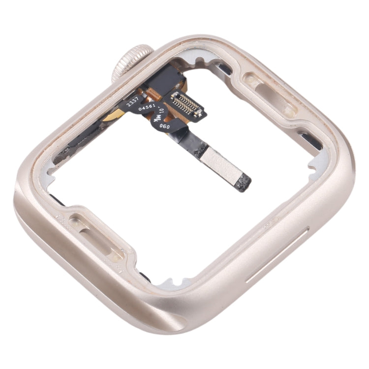 For Apple Watch Series 7 / 8 / 9 41MM GPS Aluminium Alloy Middle Frame Bezel Plate with Crown Spin Axis Flex Cable(Starlight) - Middle Frame by PMC Jewellery | Online Shopping South Africa | PMC Jewellery | Buy Now Pay Later Mobicred