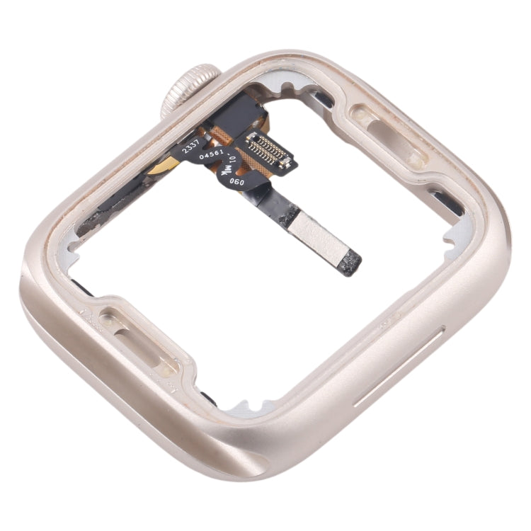 For Apple Watch Series 7 / 8 / 9 45MM GPS Aluminium Alloy Middle Frame Bezel Plate with Crown Spin Axis Flex Cable(Starlight) - Middle Frame by PMC TechLife | Online Shopping South Africa | PMC TechLife | Buy Now Pay Later Mobicred