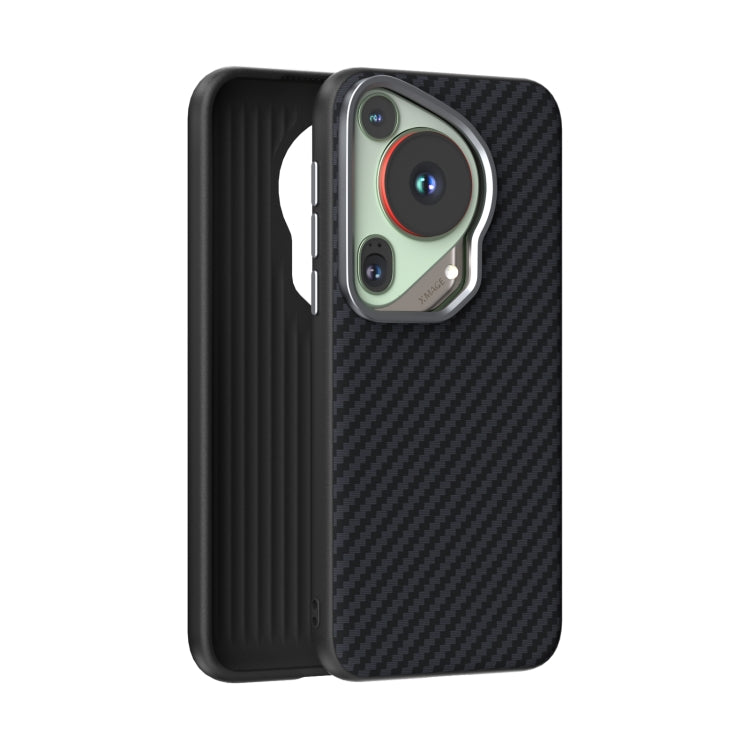 For Huawei Pura 70 Ultra ABEEL C Carbon Fiber Series 6D Micro Relief MagSafe Phone Case(Black) - Huawei Cases by PMC Jewellery | Online Shopping South Africa | PMC Jewellery | Buy Now Pay Later Mobicred