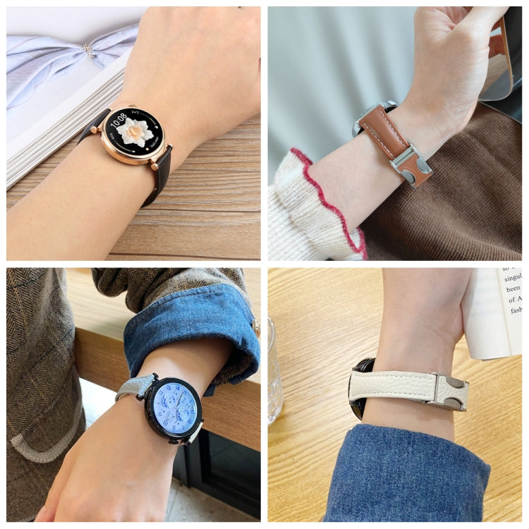18mm Universal Slim Magnetic Buckle Genuine Leather Watch Band(Plain Weave Black) - free shipping - PMc TechLife - Order now!
