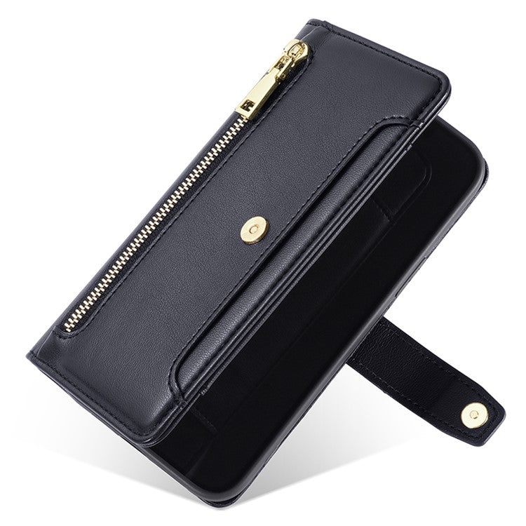 For Fujitsu Arrows We2 Sheep Texture Cross-body Zipper Wallet Leather Phone Case(Black) - More Brand by PMC TechLife | Online Shopping South Africa | PMC TechLife | Buy Now Pay Later Mobicred