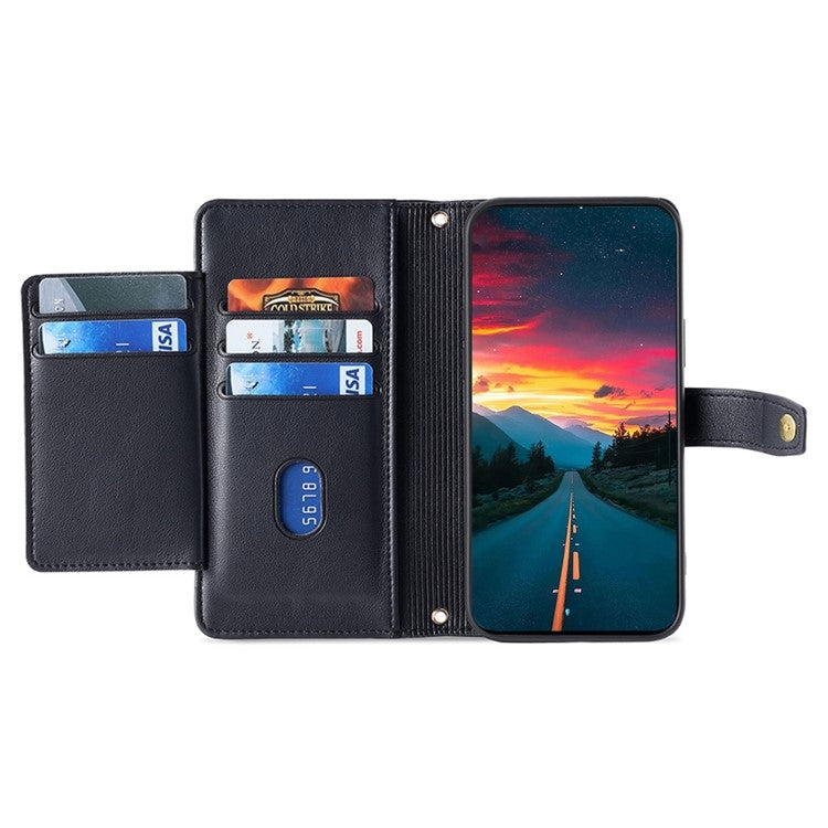 For Fujitsu Arrows We2 Plus Sheep Texture Cross-body Zipper Wallet Leather Phone Case(Black) - free shipping - PMC TechLife - Order now!