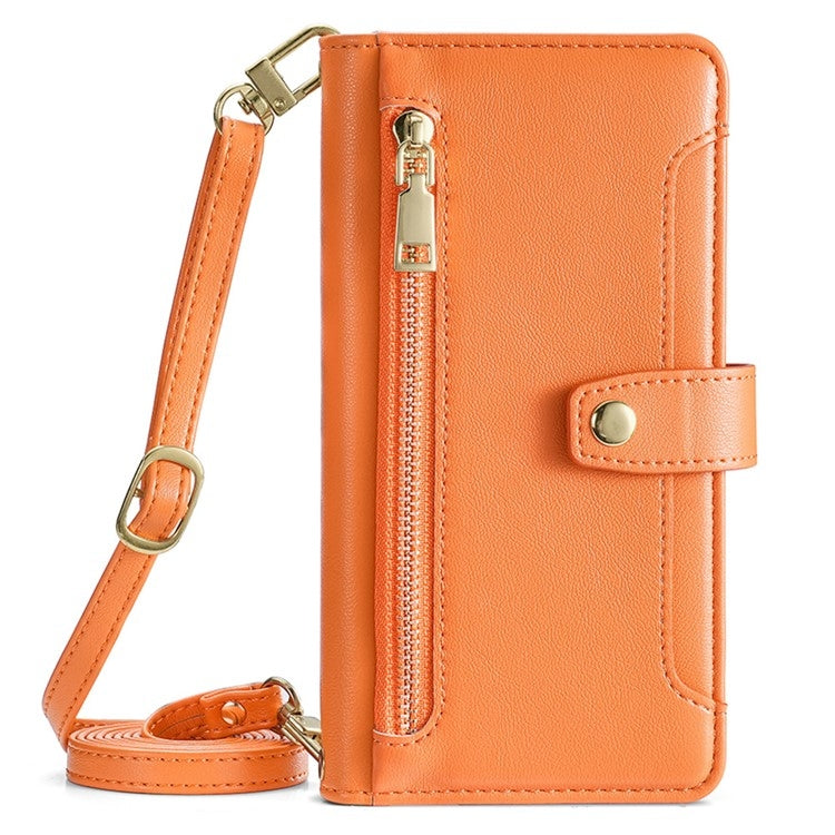 For Fujitsu Arrows We2 Plus Sheep Texture Cross-body Zipper Wallet Leather Phone Case(Orange) - More Brand by PMC TechLife | Online Shopping South Africa | PMC TechLife | Buy Now Pay Later Mobicred