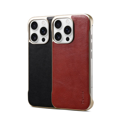 For iPhone 16 Denior MagSafe Genuine Leather Calf Texture  Phone Case(Black) - iPhone 16 Cases by Denior | Online Shopping South Africa | PMC Jewellery | Buy Now Pay Later Mobicred