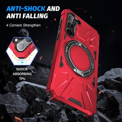 For Samsung Galaxy S25 5G MagSafe Magnetic Shockproof Phone Case with Ring Holder(Red) - Galaxy S25 5G Cases by PMC Jewellery | Online Shopping South Africa | PMC Jewellery | Buy Now Pay Later Mobicred