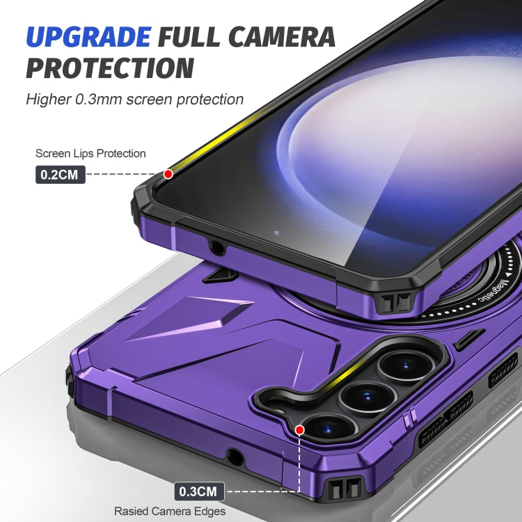 For Samsung Galaxy S25+ 5G MagSafe Magnetic Shockproof Phone Case with Ring Holder(Purple) - free shipping - PMC Jewellery - Order now!
