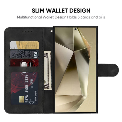 For Samsung Galaxy S25 Ultra 5G Skin Feel Geometric Lines Leather Phone Case(Black) - Galaxy S25 Ultra 5G Cases by PMC Jewellery | Online Shopping South Africa | PMC Jewellery | Buy Now Pay Later Mobicred