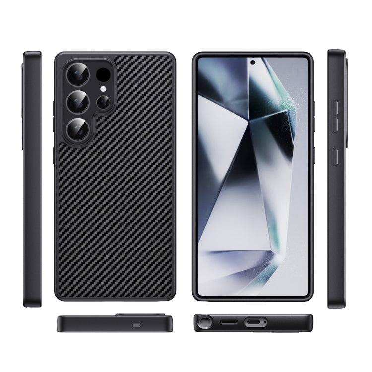 For Samsung Galaxy S25 Ultra 5G Pita Series TPU + PC Texture Phone Case(Black) - Galaxy S25 Ultra 5G Cases by PMC TechLife | Online Shopping South Africa | PMC TechLife | Buy Now Pay Later Mobicred