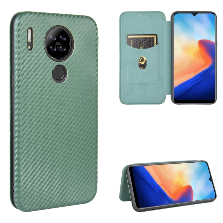 For Blackview A80 Carbon Fiber Texture Horizontal Flip TPU + PC + PU Leather Case with Card Slot(Green) - More Brand by PMC Jewellery | Online Shopping South Africa | PMC Jewellery | Buy Now Pay Later Mobicred