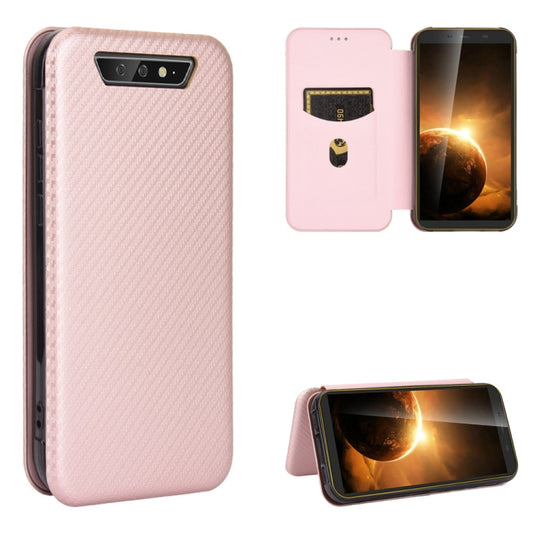 For Blackview BV5500 / BV5500 Pro / BV5500 Plus Carbon Fiber Texture Horizontal Flip TPU + PC + PU Leather Case with Card Slot(Pink) - More Brand by PMC Jewellery | Online Shopping South Africa | PMC Jewellery | Buy Now Pay Later Mobicred