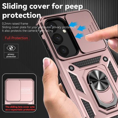 For Samsung Galaxy S25 5G Sliding Camshield Holder Phone Case(Rose Gold) - Galaxy S25 5G Cases by PMC Jewellery | Online Shopping South Africa | PMC Jewellery | Buy Now Pay Later Mobicred