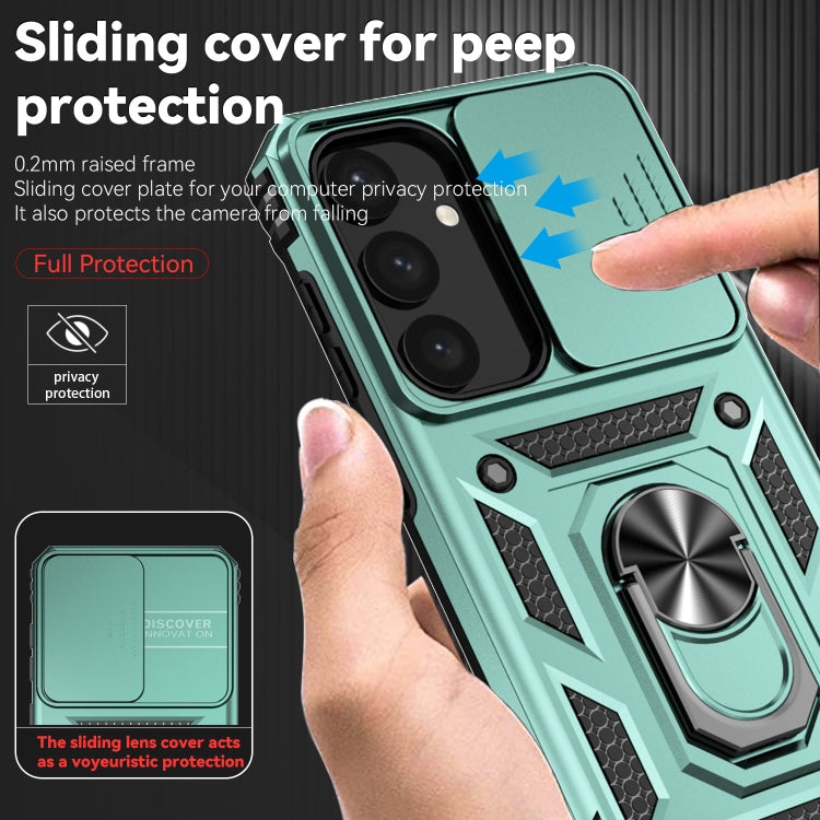 For Samsung Galaxy S25+ 5G Sliding Camshield Holder Phone Case(Green) - Galaxy S25+ 5G Cases by PMC Jewellery | Online Shopping South Africa | PMC Jewellery | Buy Now Pay Later Mobicred