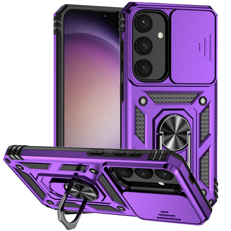 For Samsung Galaxy S25+ 5G Sliding Camshield Holder Phone Case(Purple) - Galaxy S25+ 5G Cases by PMC Jewellery | Online Shopping South Africa | PMC Jewellery | Buy Now Pay Later Mobicred