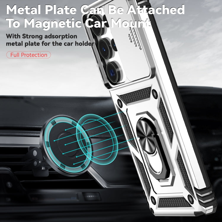 For Samsung Galaxy S25 Ultra 5G Sliding Camshield Holder Phone Case(Silver) - free shipping - PMC Jewellery - Order now!
