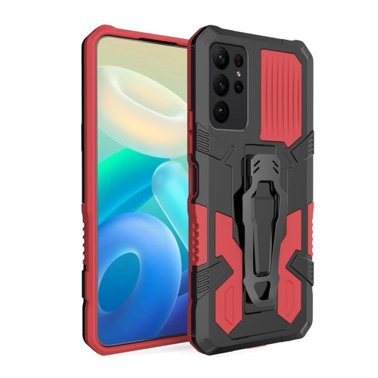 For Samsung Galaxy S25 Ultra 5G Armor Warrior Shockproof PC + TPU Phone Case(Red) - Galaxy S25 Ultra 5G Cases by PMC Jewellery | Online Shopping South Africa | PMC Jewellery | Buy Now Pay Later Mobicred