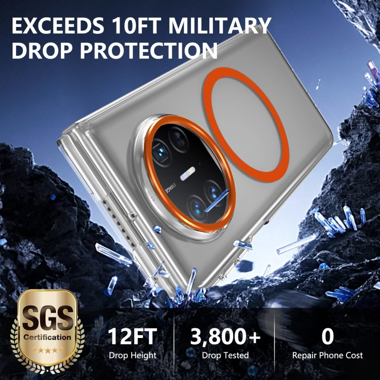 For Huawei Mate X3 lce Folding Series MagSafe Integrated Clear PC Phone Case(Orange) - Huawei Cases by PMC TechLife | Online Shopping South Africa | PMC TechLife | Buy Now Pay Later Mobicred