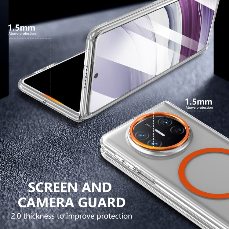 For Huawei Mate X3 lce Folding Series MagSafe Integrated Clear PC Phone Case(Orange) - Huawei Cases by PMC TechLife | Online Shopping South Africa | PMC TechLife | Buy Now Pay Later Mobicred