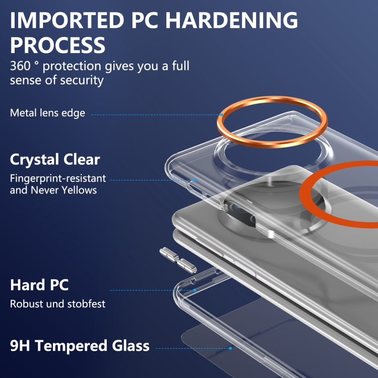 For Huawei Mate X3 lce Folding Series MagSafe Integrated Clear PC Phone Case(Orange) - Huawei Cases by PMC TechLife | Online Shopping South Africa | PMC TechLife | Buy Now Pay Later Mobicred