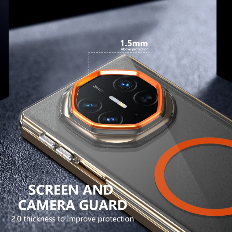 For Huawei Mate XT Ultimate Design lce Folding Series MagSafe Integrated Clear PC Phone Case(Orange) - free shipping - PMC TechLife - Order now!