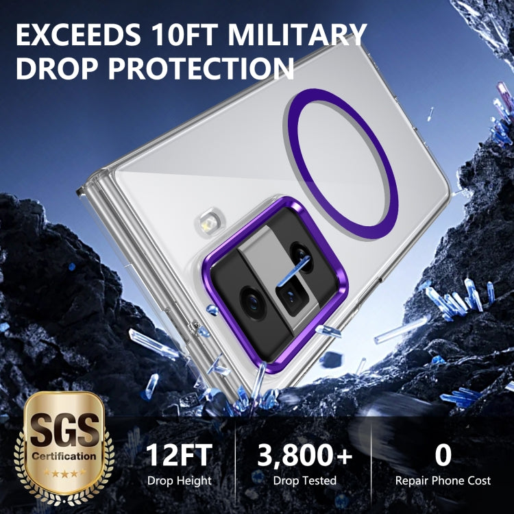For Honor Magic Vs3 lce Folding Series MagSafe Integrated Clear PC Phone Case(Purple) - Honor Cases by PMC TechLife | Online Shopping South Africa | PMC TechLife | Buy Now Pay Later Mobicred