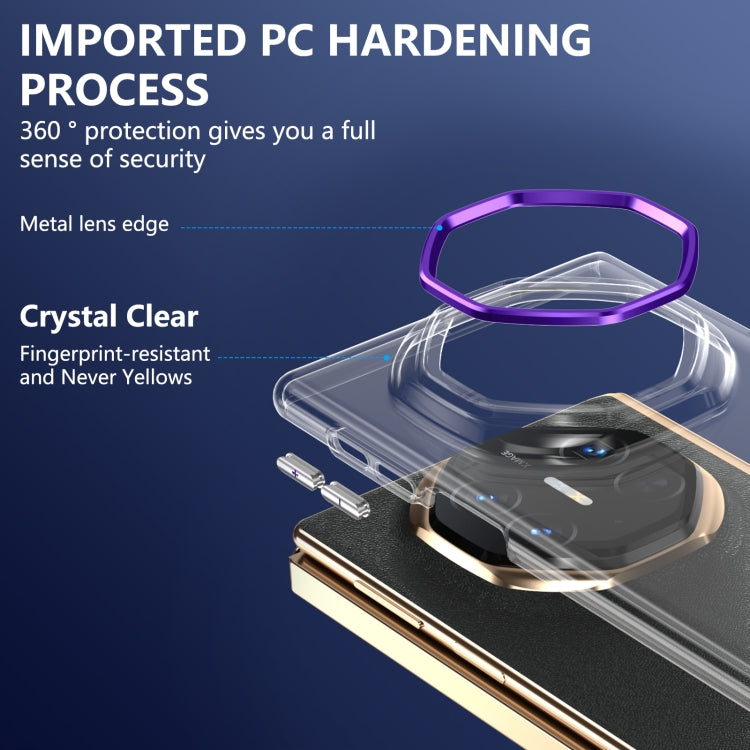 For Huawei Mate XT Ultimate Design lce Folding Series Integrated Clear PC Phone Case(Purple) - Huawei Cases by PMC TechLife | Online Shopping South Africa | PMC TechLife | Buy Now Pay Later Mobicred