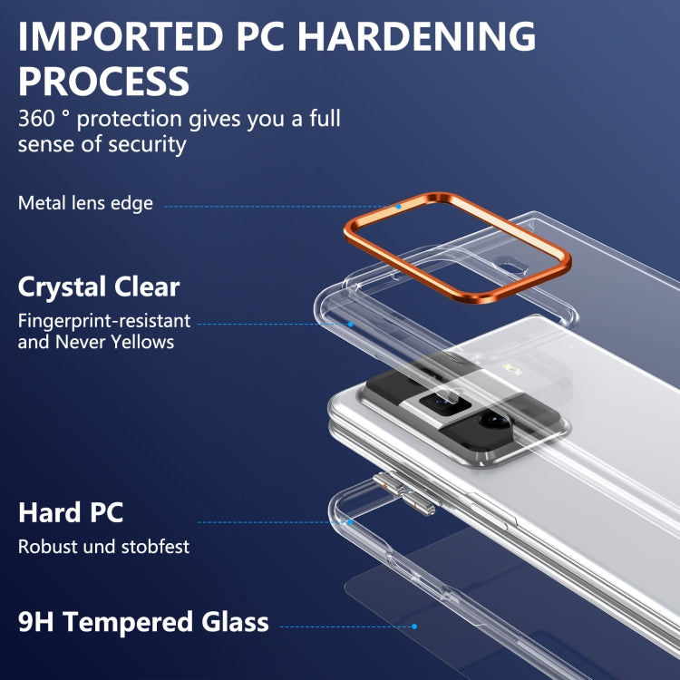 For Honor Magic Vs3 lce Folding Series Integrated Clear PC Phone Case(Orange) - Honor Cases by PMC TechLife | Online Shopping South Africa | PMC TechLife | Buy Now Pay Later Mobicred