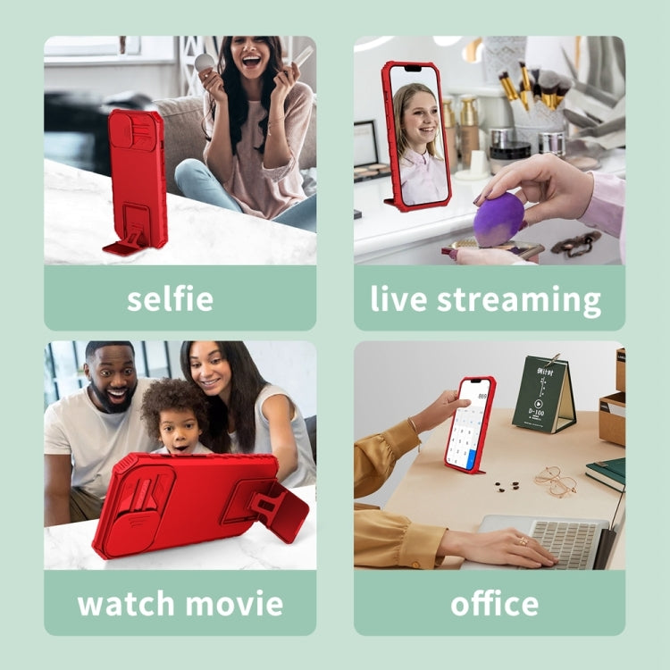 For Samsung Galaxy S25+ 5G Stereoscopic Holder Sliding Camshield Phone Case(Red) - Galaxy S25+ 5G Cases by PMC Jewellery | Online Shopping South Africa | PMC Jewellery | Buy Now Pay Later Mobicred