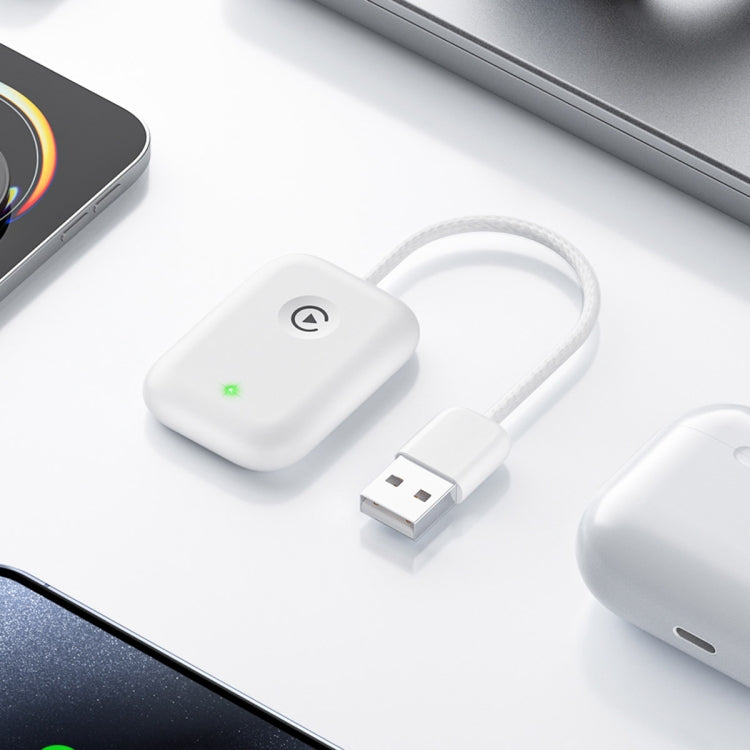 USB Interface Wired to Wireless Car CarPlay Adapter(White) - Bluetooth Adapters by PMC TechLife | Online Shopping South Africa | PMC TechLife | Buy Now Pay Later Mobicred