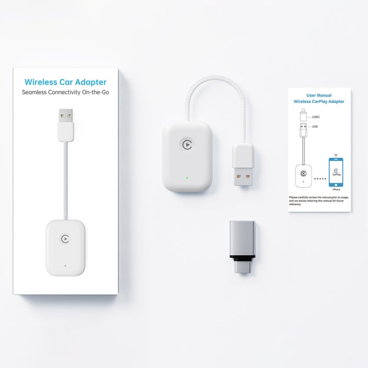 USB Interface Wired to Wireless Car CarPlay Adapter(White) - Bluetooth Adapters by PMC TechLife | Online Shopping South Africa | PMC TechLife | Buy Now Pay Later Mobicred