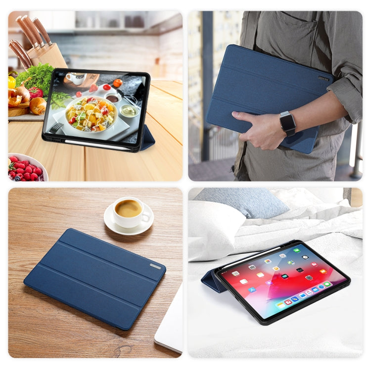 For iPad Air 11 2024 / 2022 / 2020 10.9 DUX DUCIS Domo Series Horizontal Flip Magnetic TPU + PU Leather Case with Three-folding Holder & Pen Slot(Blue) - iPad Air (2022) / (2020) 10.9 Cases by DUX DUCIS | Online Shopping South Africa | PMC Jewellery | Buy Now Pay Later Mobicred