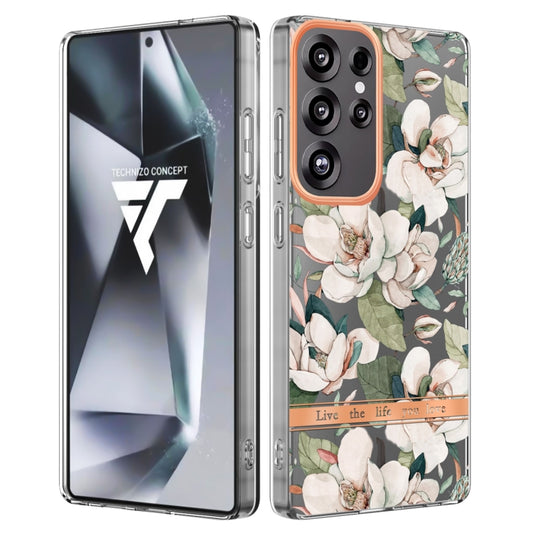 For Samsung Galaxy S25 Ultra 5G Flowers and Plants Series IMD TPU Phone Case(Green Gardenia) - Galaxy S25 Ultra 5G Cases by PMC Jewellery | Online Shopping South Africa | PMC Jewellery | Buy Now Pay Later Mobicred