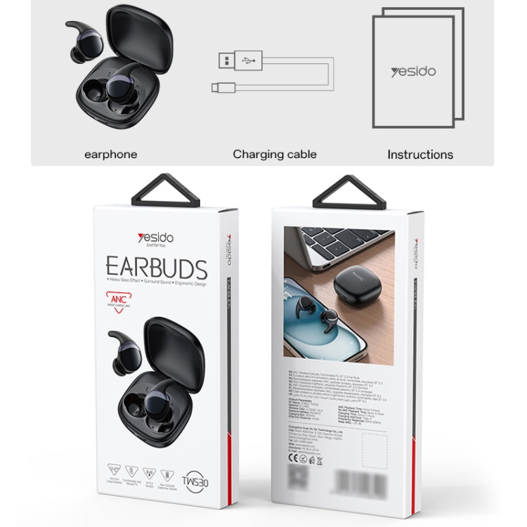 Yesido TWS30 ANC Active Noise Reduction TWS Bluetooth Earphone(Black) - free shipping - PMc TechLife - Order now!