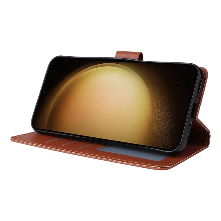 For Samsung Galaxy S25+ 5G 3-Card Slots Multifunctional Leather Phone Case(Brown) - free shipping - PMC Jewellery - Order now!