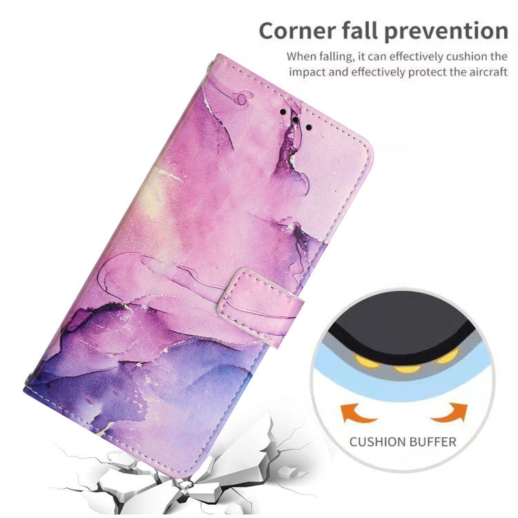 For Samsung Galaxy S25+ 5G Painted Marble Pattern Leather Phone Case(Purple) - Galaxy S25+ 5G Cases by PMC Jewellery | Online Shopping South Africa | PMC Jewellery | Buy Now Pay Later Mobicred