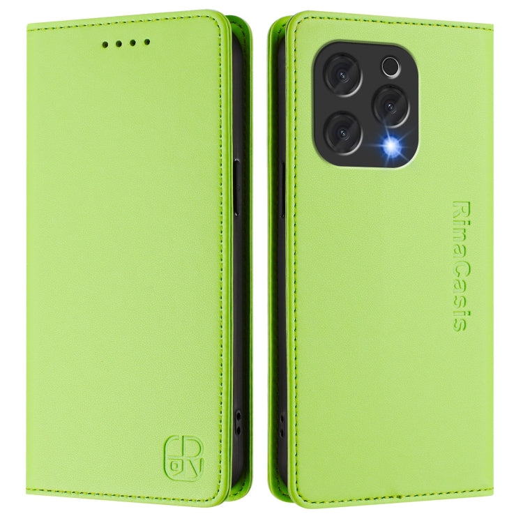 For DOOGEE N55 Plus RC01 Dual-Folded Magnetic Suction RFID Leather Phone Case(Grass Green) - Doogee Cases by PMC TechLife | Online Shopping South Africa | PMC TechLife | Buy Now Pay Later Mobicred