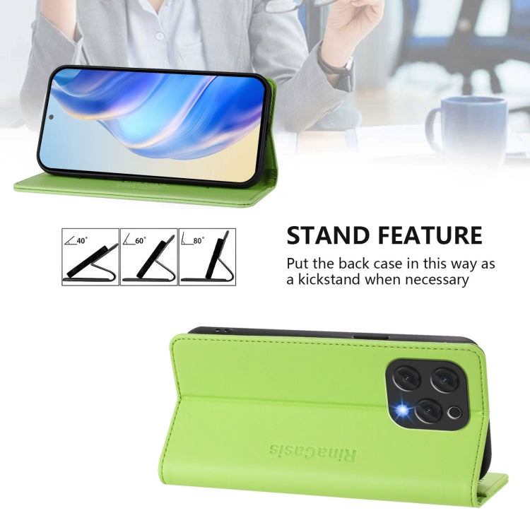 For DOOGEE N55 Plus RC01 Dual-Folded Magnetic Suction RFID Leather Phone Case(Grass Green) - Doogee Cases by PMC TechLife | Online Shopping South Africa | PMC TechLife | Buy Now Pay Later Mobicred