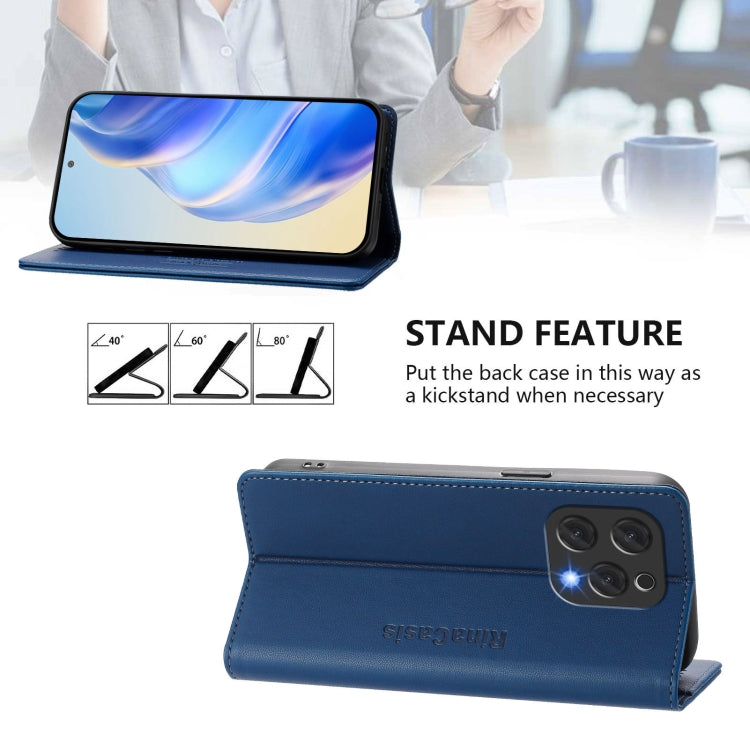 For DOOGEE N55 Plus RC01 Dual-Folded Magnetic Suction RFID Leather Phone Case(Dark Blue) - free shipping - PMC TechLife - Order now!