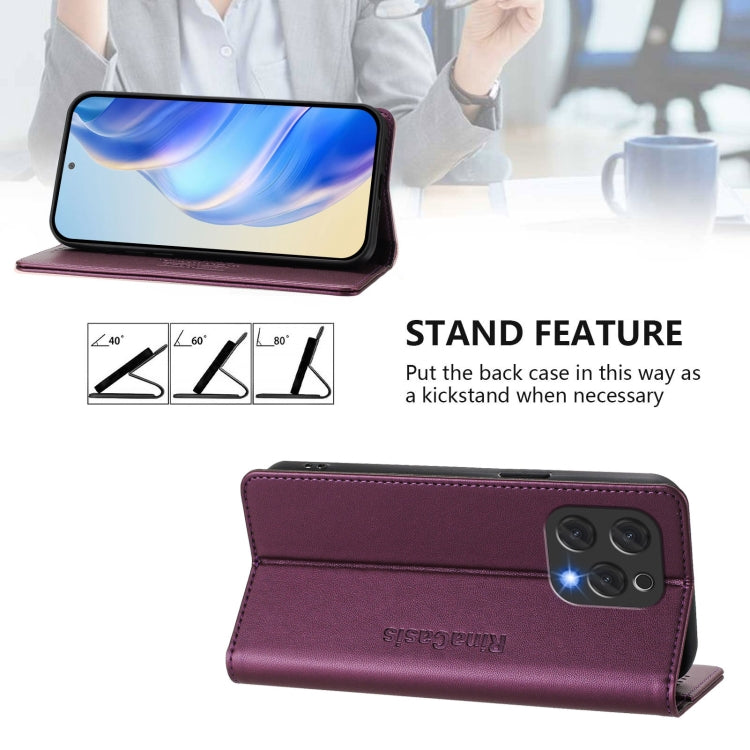 For DOOGEE N55 Plus RC01 Dual-Folded Magnetic Suction RFID Leather Phone Case(Violet) - Doogee Cases by PMC TechLife | Online Shopping South Africa | PMC TechLife | Buy Now Pay Later Mobicred