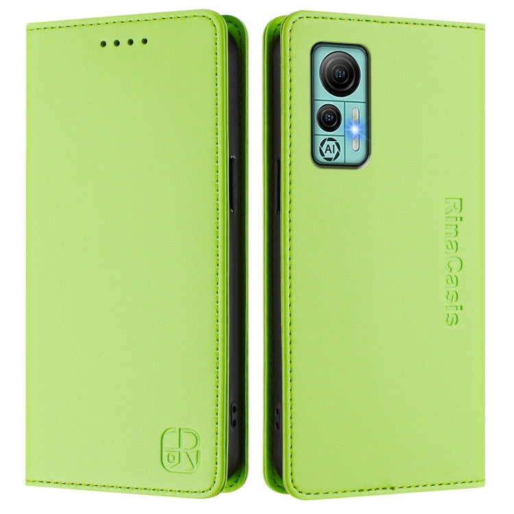 For Ulefone Note 14 RC01 Dual-Folded Magnetic Suction RFID Leather Phone Case(Grass Green) - Ulefone Cases by PMC TechLife | Online Shopping South Africa | PMC TechLife | Buy Now Pay Later Mobicred
