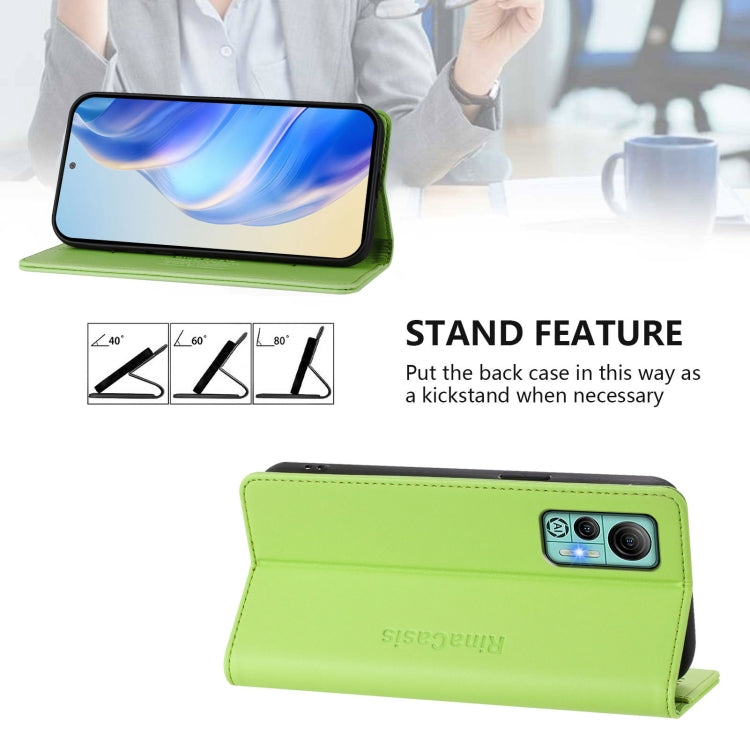For Ulefone Note 14 RC01 Dual-Folded Magnetic Suction RFID Leather Phone Case(Grass Green) - Ulefone Cases by PMC TechLife | Online Shopping South Africa | PMC TechLife | Buy Now Pay Later Mobicred