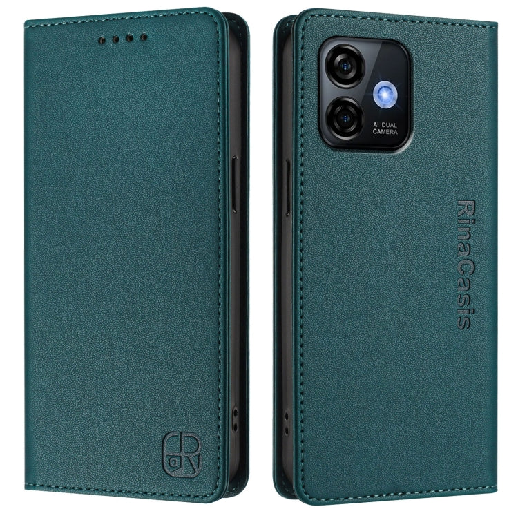 For Ulefone Note 16 Pro RC01 Dual-Folded Magnetic Suction RFID Leather Phone Case(Dark Green) - Ulefone Cases by PMC TechLife | Online Shopping South Africa | PMC TechLife | Buy Now Pay Later Mobicred