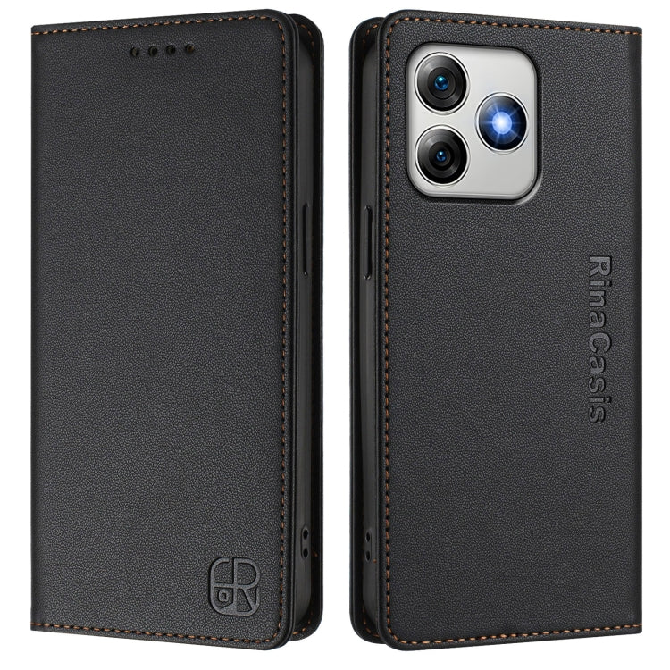 For Ulefone Note 18 Ultra 5G RC01 Dual-Folded Magnetic Suction RFID Leather Phone Case(Black) - Ulefone Cases by PMC TechLife | Online Shopping South Africa | PMC TechLife | Buy Now Pay Later Mobicred