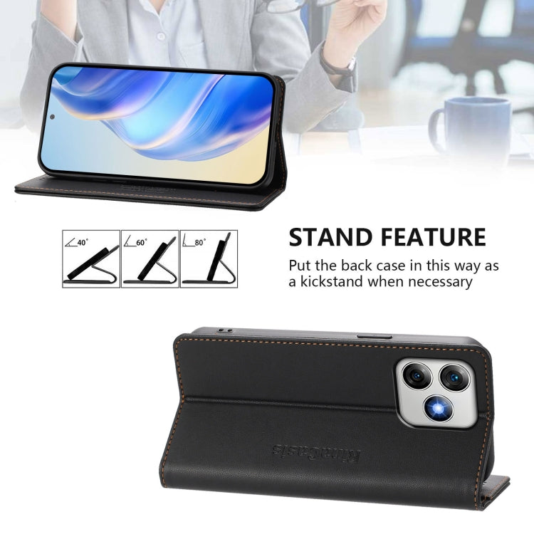 For Ulefone Note 18 Ultra 5G RC01 Dual-Folded Magnetic Suction RFID Leather Phone Case(Black) - Ulefone Cases by PMC TechLife | Online Shopping South Africa | PMC TechLife | Buy Now Pay Later Mobicred