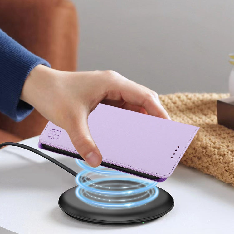 For Ulefone Note 20 Pro RC01 Dual-Folded Magnetic Suction RFID Leather Phone Case(Light Purple) - Ulefone Cases by PMC TechLife | Online Shopping South Africa | PMC TechLife | Buy Now Pay Later Mobicred