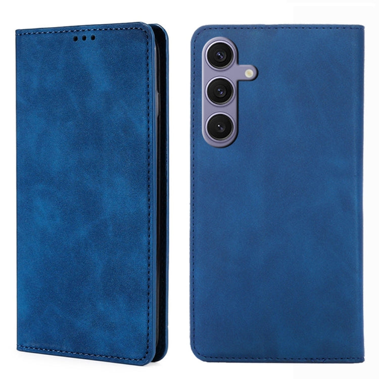 For Samsung Galaxy S25+ 5G Skin Feel Magnetic Leather Phone Case(Blue) - Galaxy S25+ 5G Cases by PMC Jewellery | Online Shopping South Africa | PMC Jewellery | Buy Now Pay Later Mobicred