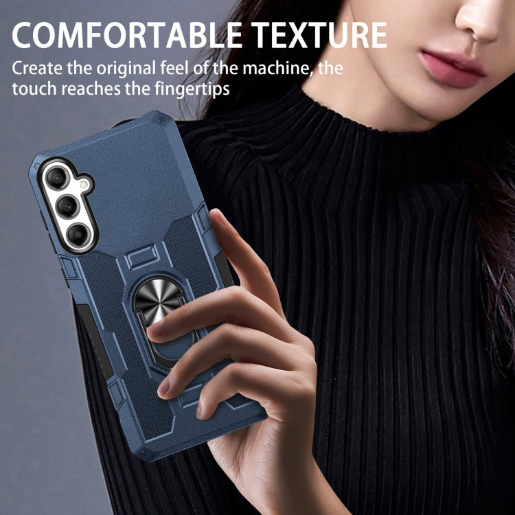 For Samsung Galaxy S25+ 5G Ring Holder Armor Hybrid Phone Case(Blue) - Galaxy S25+ 5G Cases by PMC Jewellery | Online Shopping South Africa | PMC Jewellery | Buy Now Pay Later Mobicred