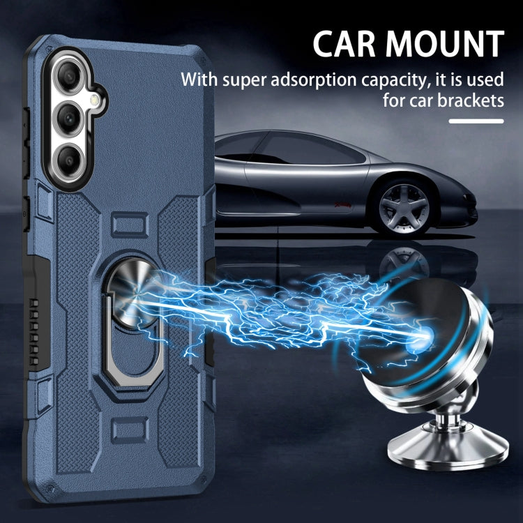 For Samsung Galaxy S25+ 5G Ring Holder Armor Hybrid Phone Case(Blue) - Galaxy S25+ 5G Cases by PMC Jewellery | Online Shopping South Africa | PMC Jewellery | Buy Now Pay Later Mobicred