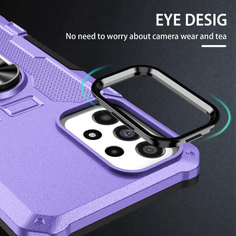 For Samsung Galaxy S25+ 5G Ring Holder Armor Hybrid Phone Case(Purple) - Galaxy S25+ 5G Cases by PMC Jewellery | Online Shopping South Africa | PMC Jewellery | Buy Now Pay Later Mobicred